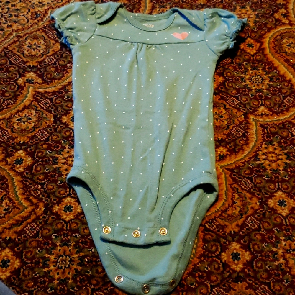 Polk a dot teal onsie